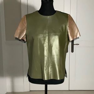 Metallic Green and Gold Women's Top
